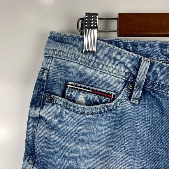 Tommy Hilfiger Distressed Mid Rise Straight Ankle Suky Jeans Size 28 - Picture 3 of 9